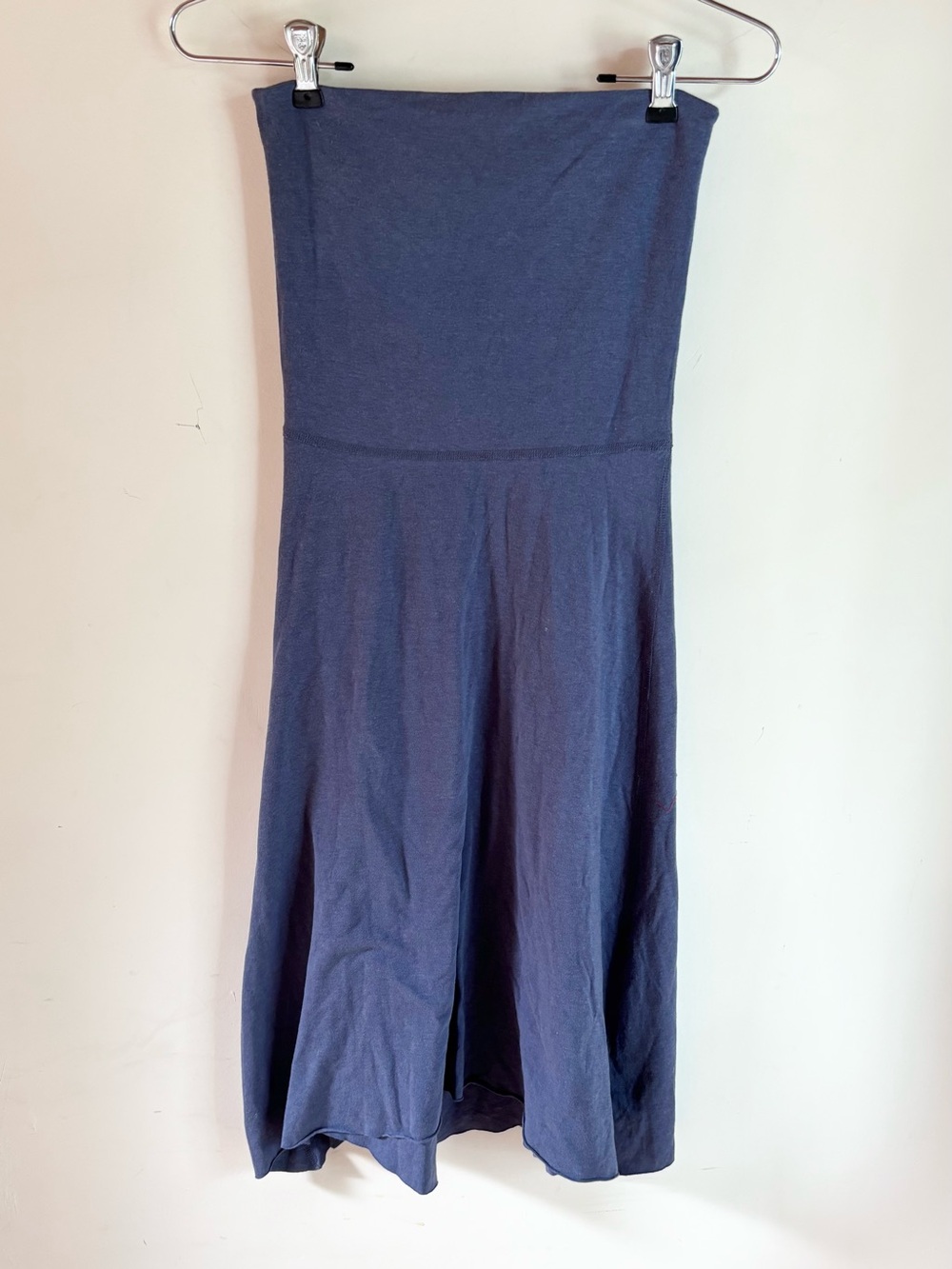 Community Bamboo Organic Cotton Strapless Blue A-Line Tube Dress
